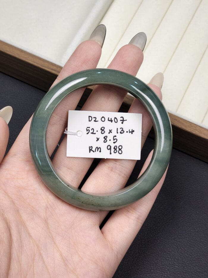 2026/03/1000148511-scaled.jpg Size 52.8 Deep Bluish Forest Green Burmese Jade Bangle (DZ0407)