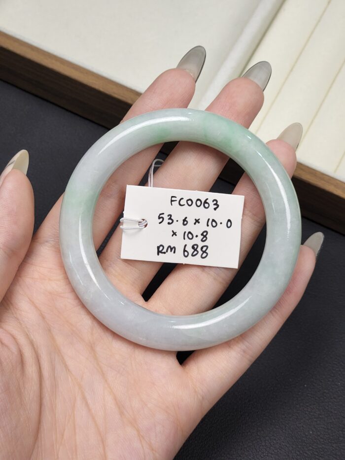 2026/03/1000148583-scaled.jpg Size 53.6 White with Apple Green Floral Burmese Jade Bangle (FC0063)