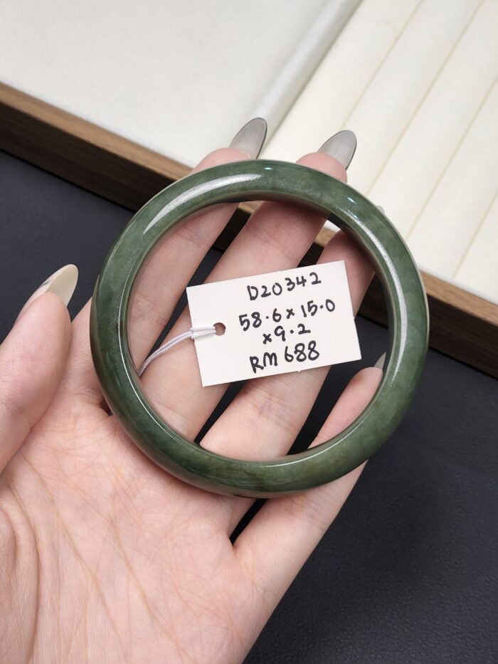 2026/04/1000148896-scaled.jpg Size 58.6 Dark Forest Green Burmese Jade Bangle (DZ0342)